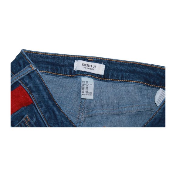 Forever 21 Woman's Jeans Size US 27 Denim Maroon Sides - Picture 3 of 7